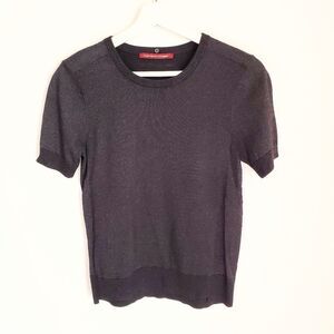 Comptoir Des Cotonniers Black Metallic Sweater Tee Size XS